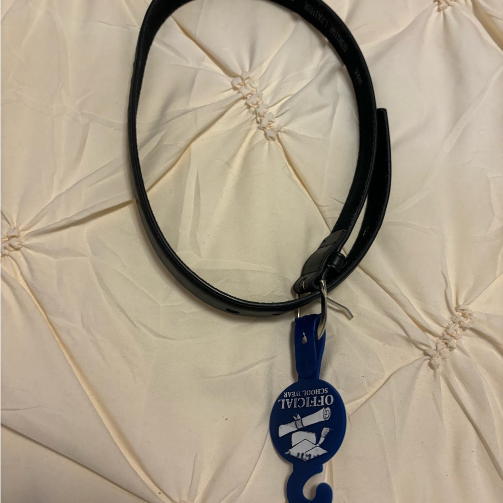 Black leather belt size 24